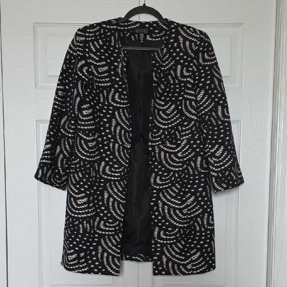 Kasper Black and Cream Lace Jacket